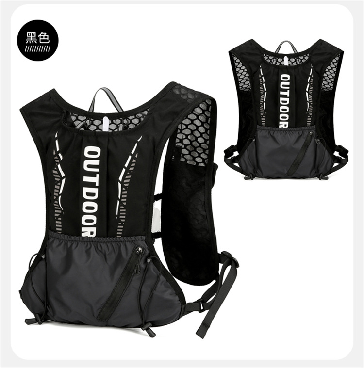 新款多功能尼龙跑步背包 安全反光运动背包水袋背包 骑行包详情29
