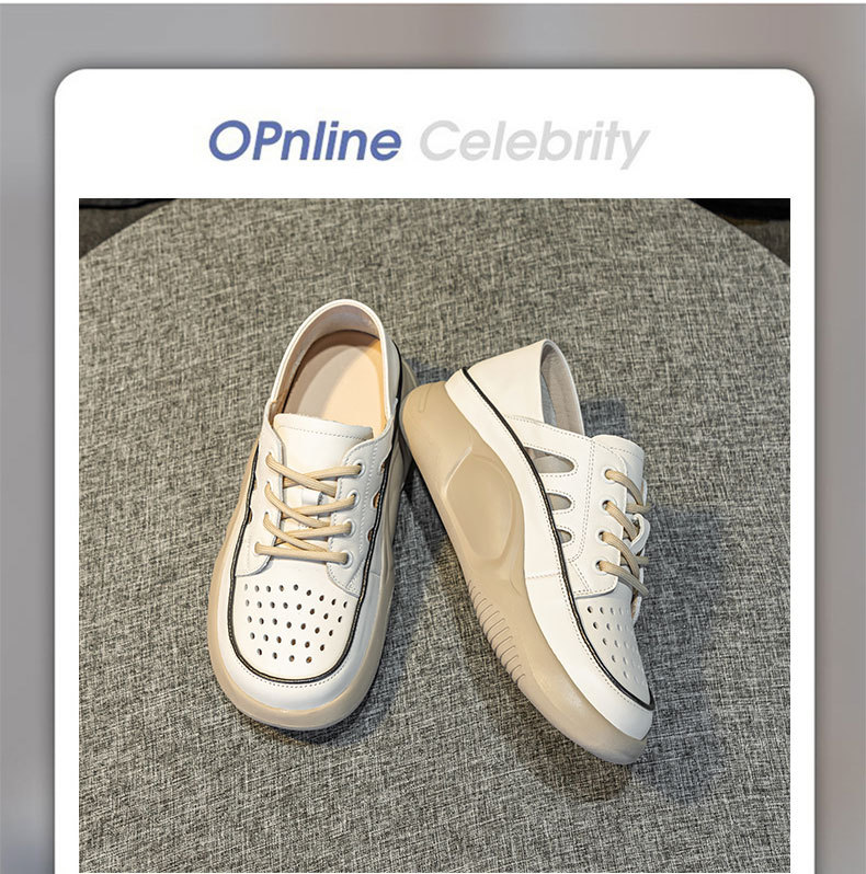 头层牛皮休闲运动凉鞋女夏季新款镂空单鞋平底真皮轻便两穿懒人鞋详情4