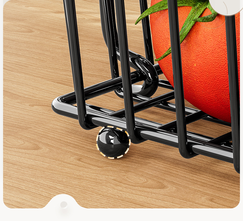 Cross-border kitchen fruit rack mango de madera portátil verduras cesta de frutas sala de estar doble desmontable snack storage pic 12