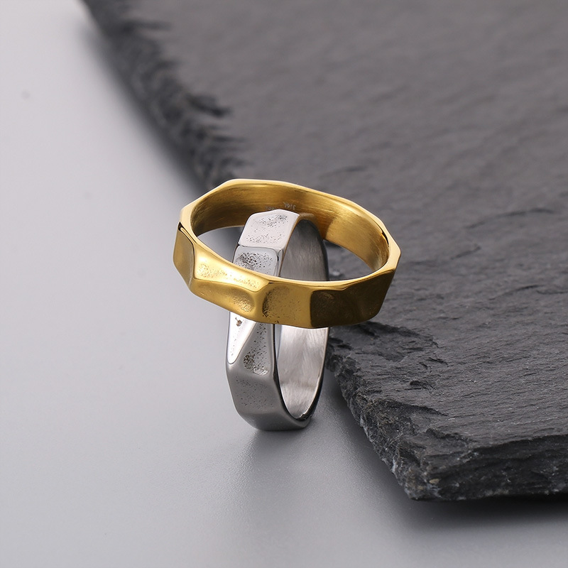 Wholesale of niche stainless steel ring accessories with a cold and unique texture design sense on Instagram pic 4