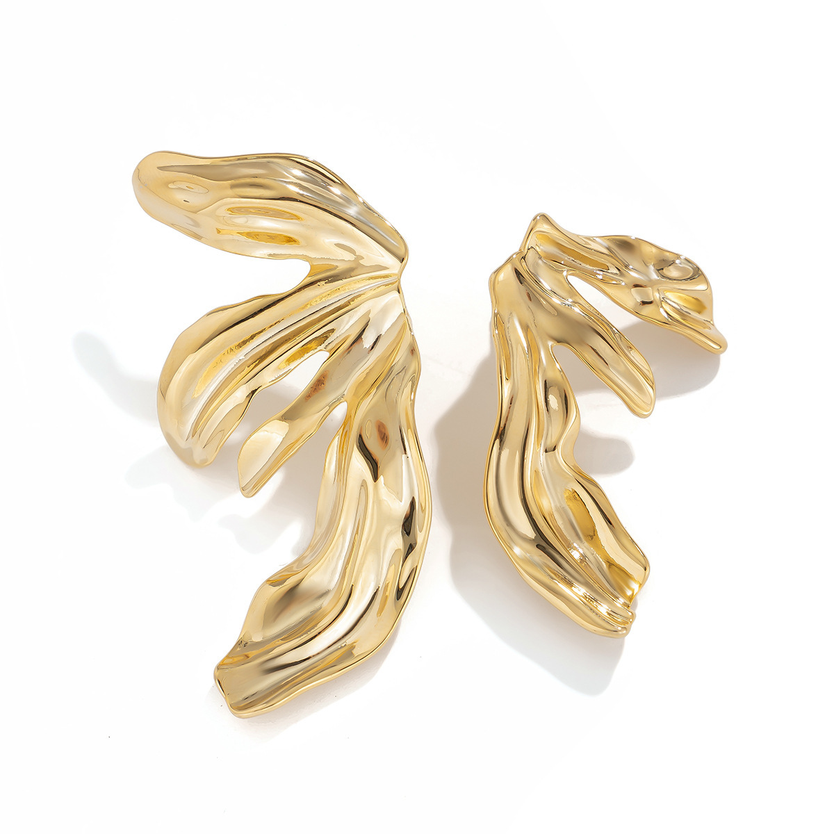 European and American cross-border accessories retro cold style leaf stud earrings fashionable design sense metal flower earrings earrings pic 14