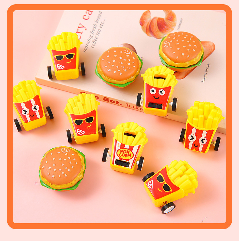 Hamburger fries, Rebound car toys, mini creative rebound food play carts, kindergarten and primary school gifts, wholesale from the manufacturer pic 11