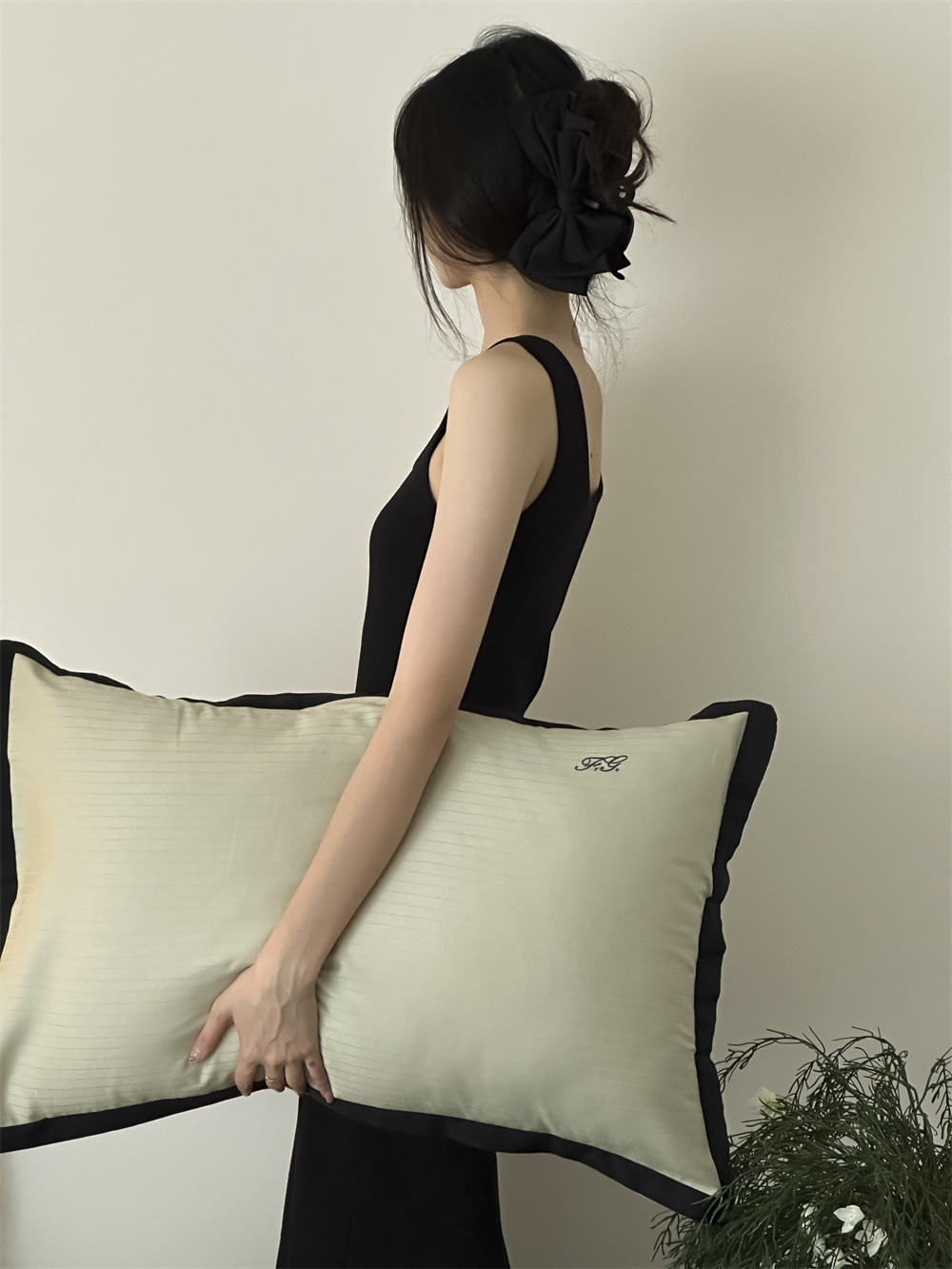 提花四件套A类芙蕾雅简字母刺绣四季款全棉被套床品详情38