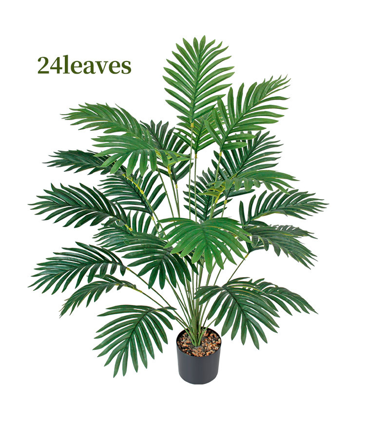 Cross-border artificial green plants, Chrysalidocarpus lutescens, palm leaf potted plants, indoor and outdoor home decoration, iron leaf artificial tree bonsai pic 25
