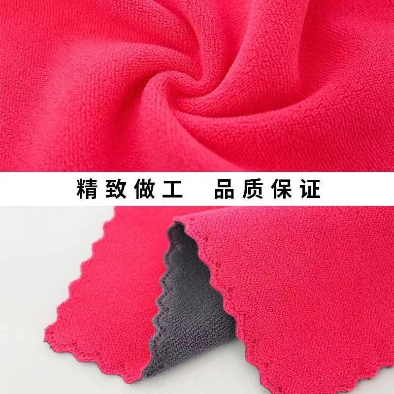 【 No. 2-12 】 Coral Fleece Edge Cleaning Cloths 2000 per piece, kitchen Absorbent cleaning cloths, dishcloths, hand towels, Scouring pads, Two-color edge Coral Fleece cleaning square towels, wholesale for one yuan pic 5