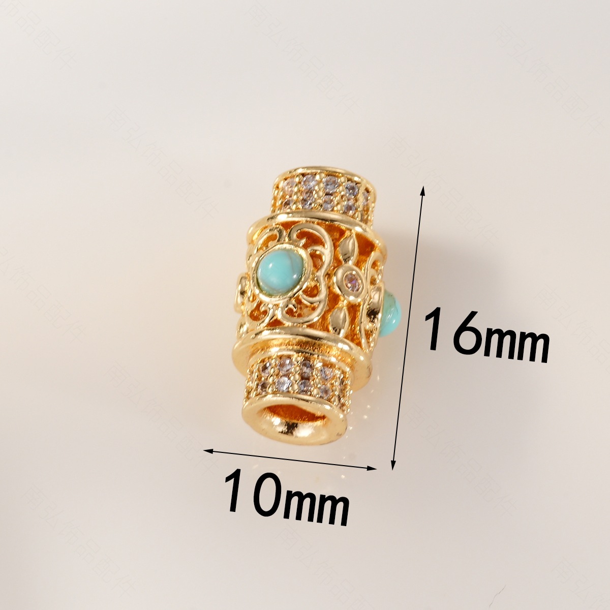 DIY jewelry accessories for bracelets, necklaces and clasp caps, fully set with zirconium turquoise beads and plated with real gold to retain color and have a high-end feel pic 4