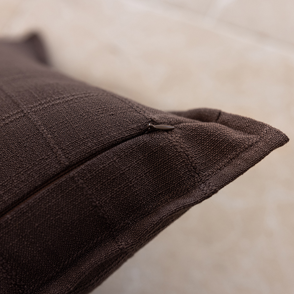 Cross-border minimalist style autumn and winter solid color polyester double-sided jacquard checkered home cushion Headboard sofa pillowcase pic 30