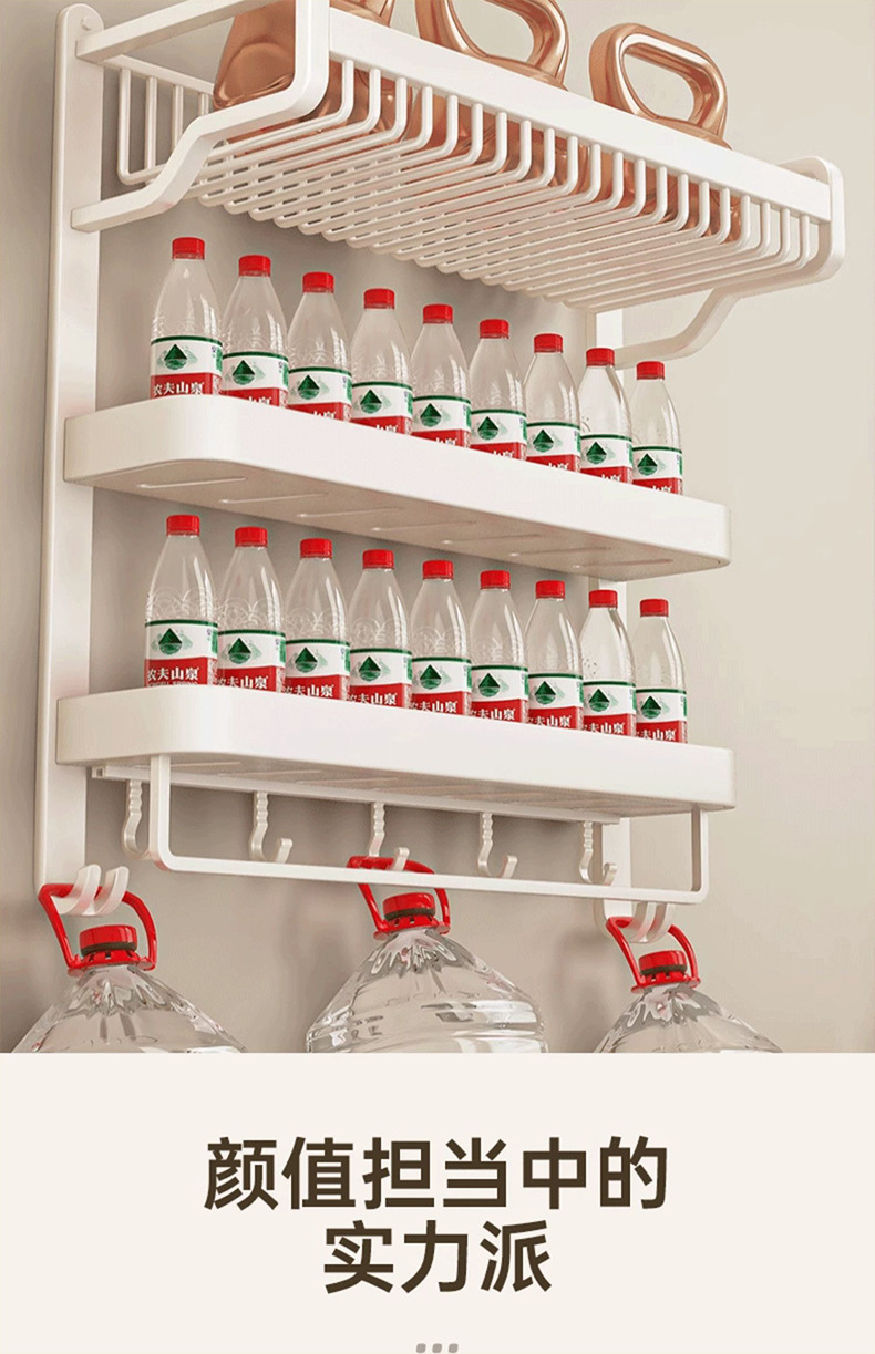 Modern and simple bathroom towel rack, storage rack, washbasin, bathroom, toilet, non-drilling storage rack with hooks and rods pic 13