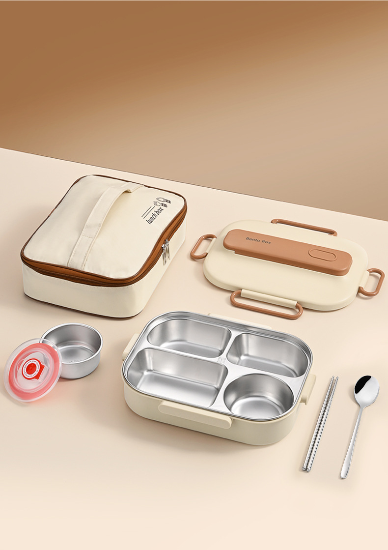 304 stainless steel insulated lunch box, a special microwave-safe lunch box for students, a compartment-sealed preservation box pic 25