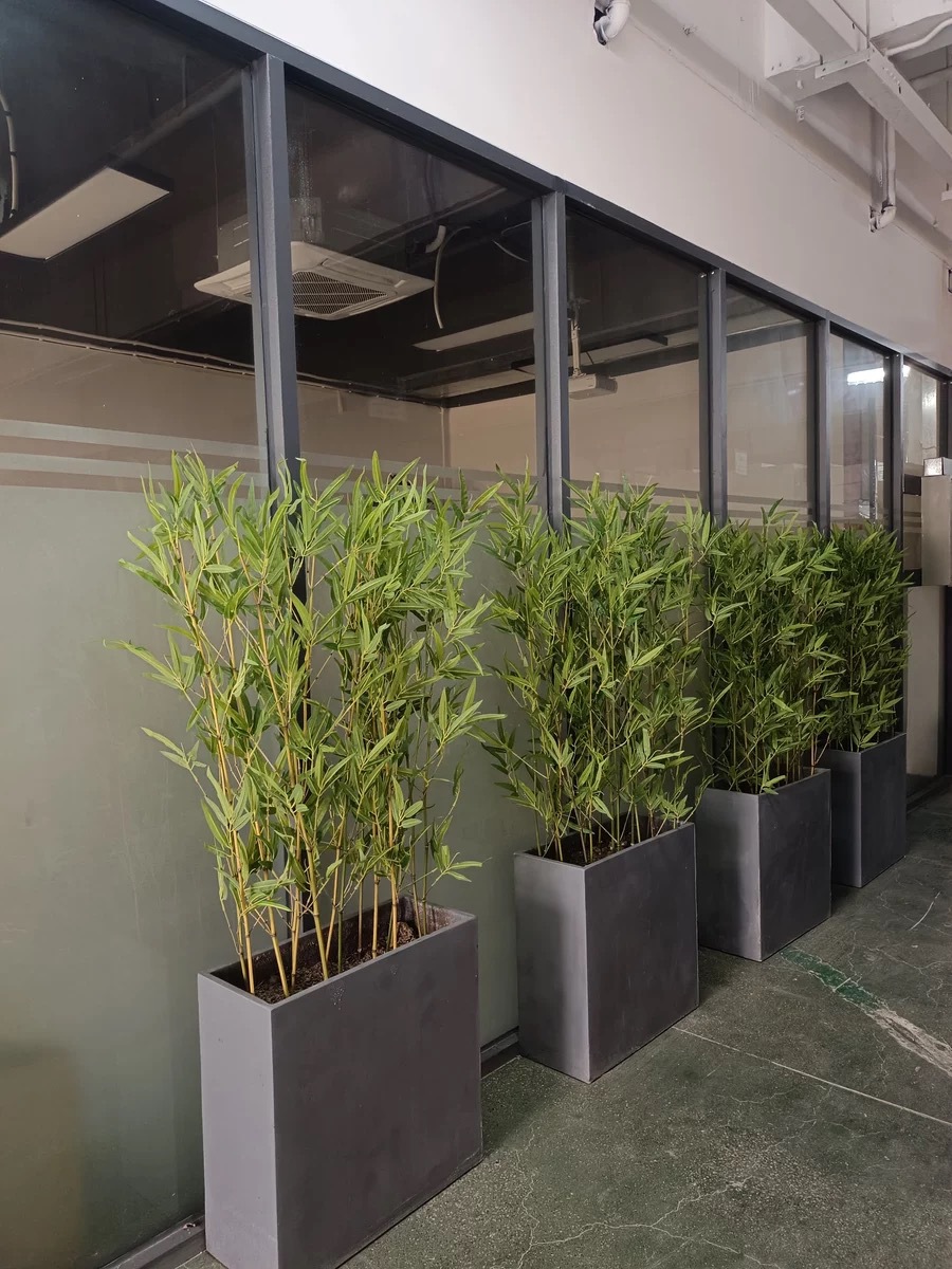 仿真竹子室内装饰隔断屏风假竹子挡墙造景绿植盆栽细水竹办公文化园艺仿真枝叶树详情11