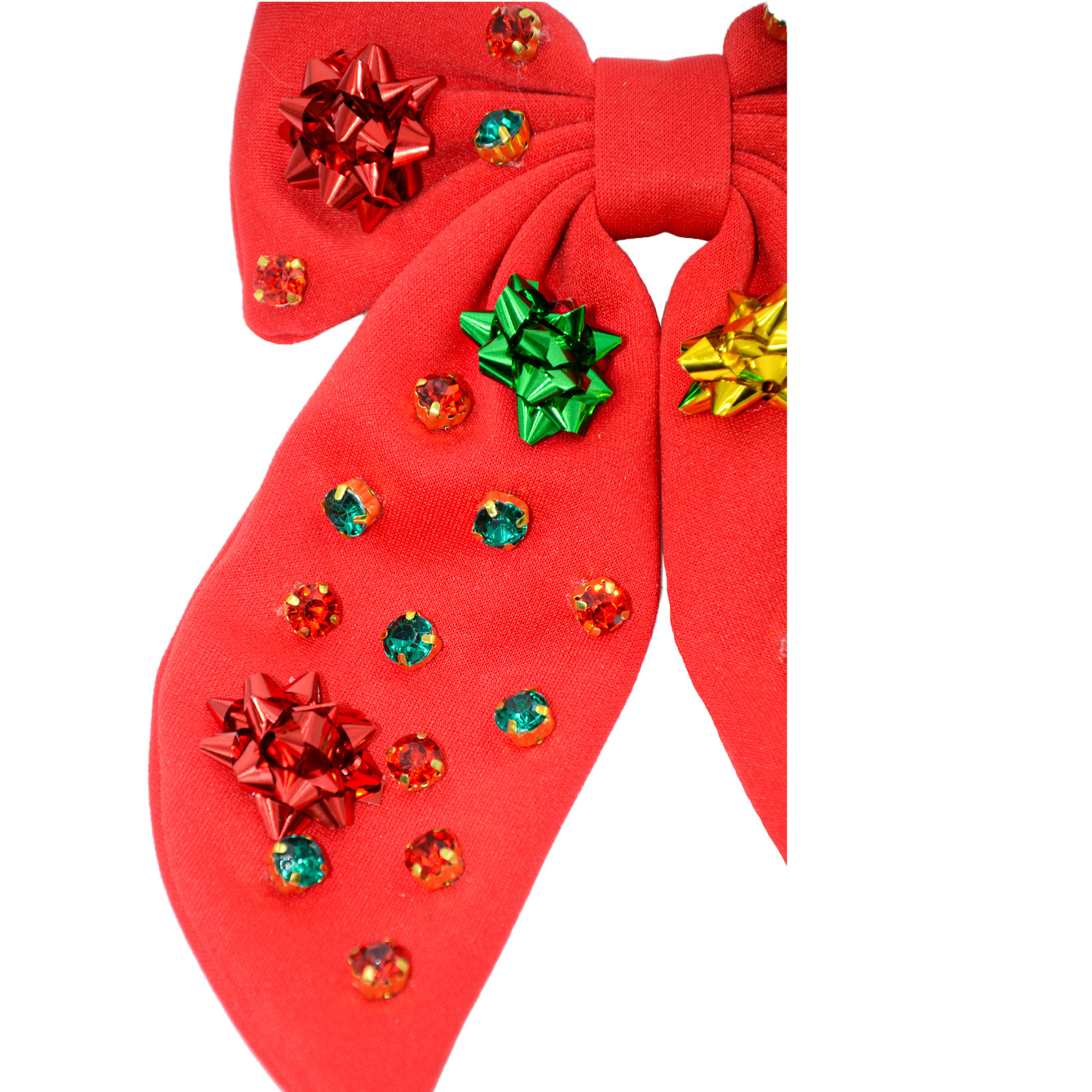 Qiwei Accessories Exclusive European and American new Christmas flower hair clips, fabric sticky diamond star flower spring clips, holiday hair accessories for women pic 4