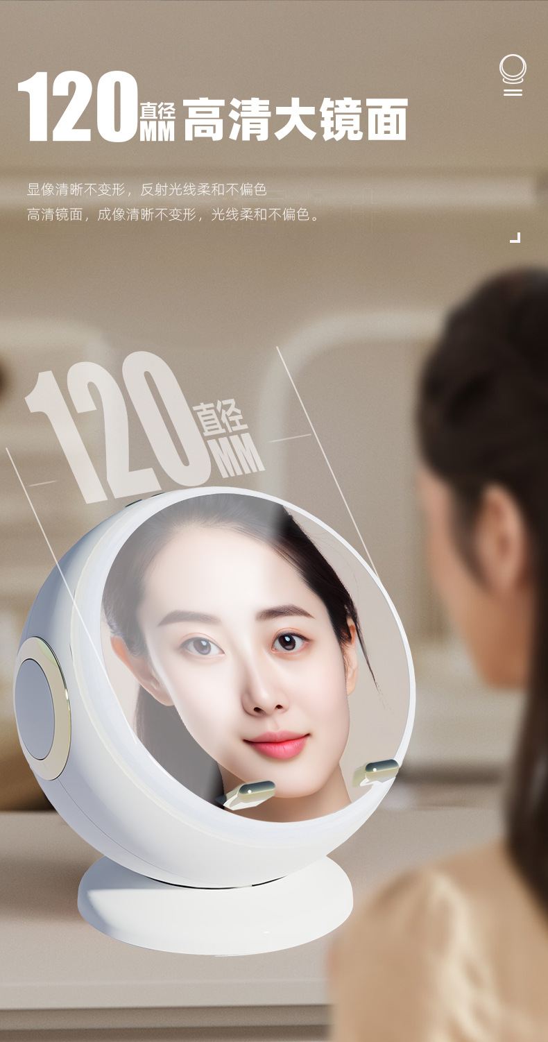 Creative smart Bluetooth speaker, clock, alarm clock, insert TF card, connect to computer, speaker, wireless charger, makeup mirror, ambient light pic 10