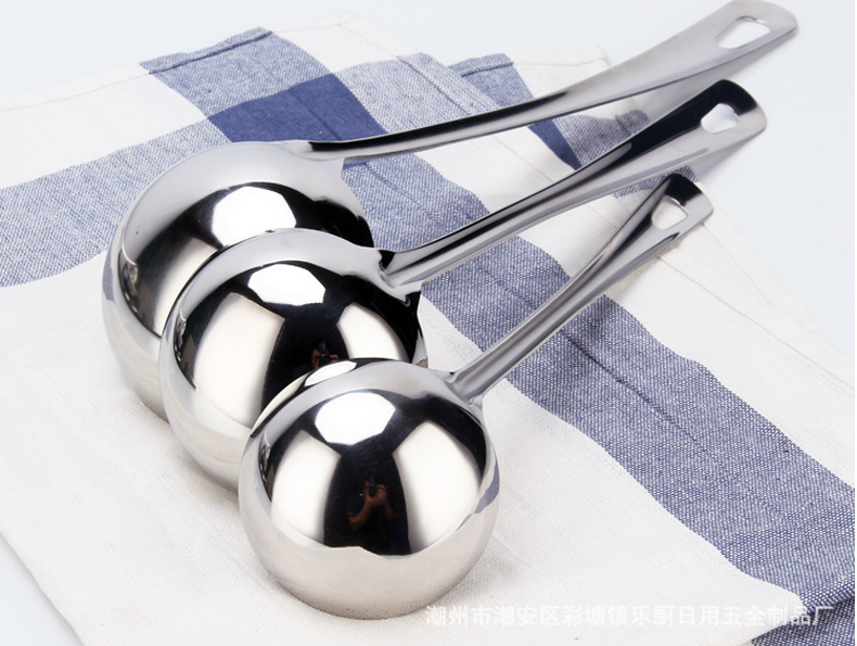 Household and commercial stainless steel hot pot spoons, small hot pot spoons, soup spoons and strainer sets, one spoon per person for serving soup pic 11