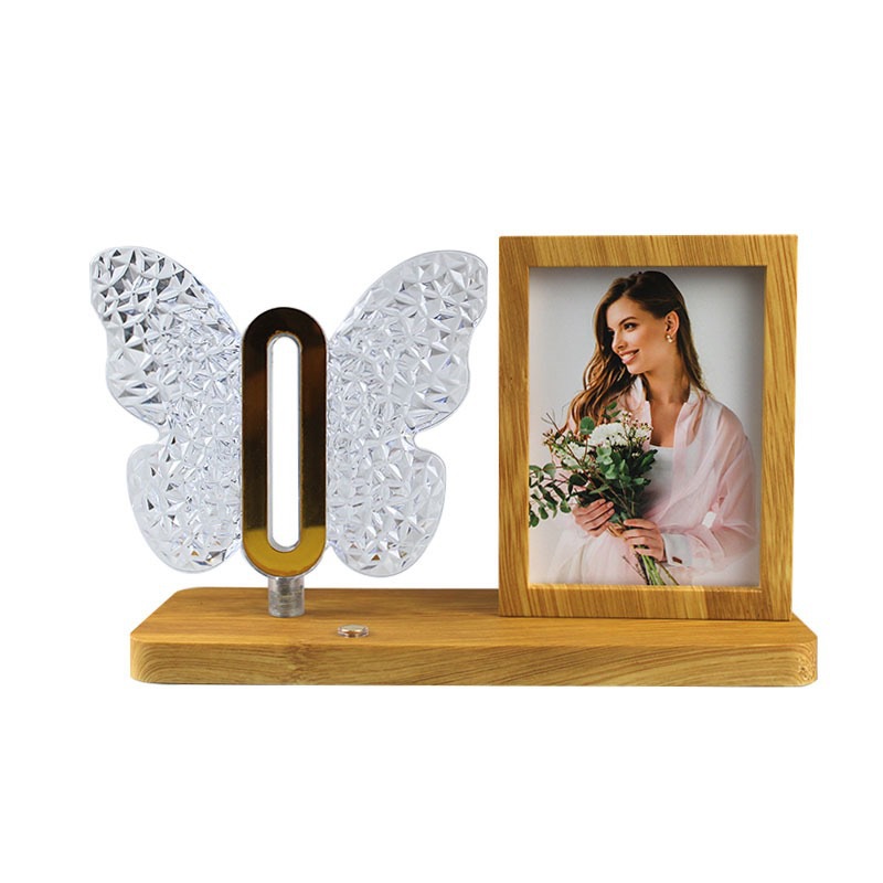 小熊相框台灯跨境热销触摸水晶台灯USB供电三色小夜灯床头摆件详情6