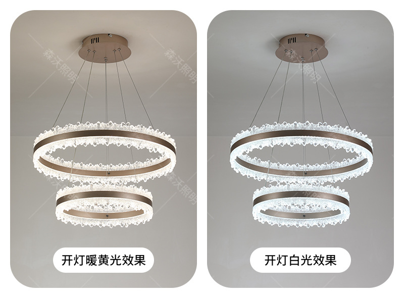 全光谱客厅吊灯意式轻奢圆环led大厅主灯设计师样板房卧室餐厅灯详情18