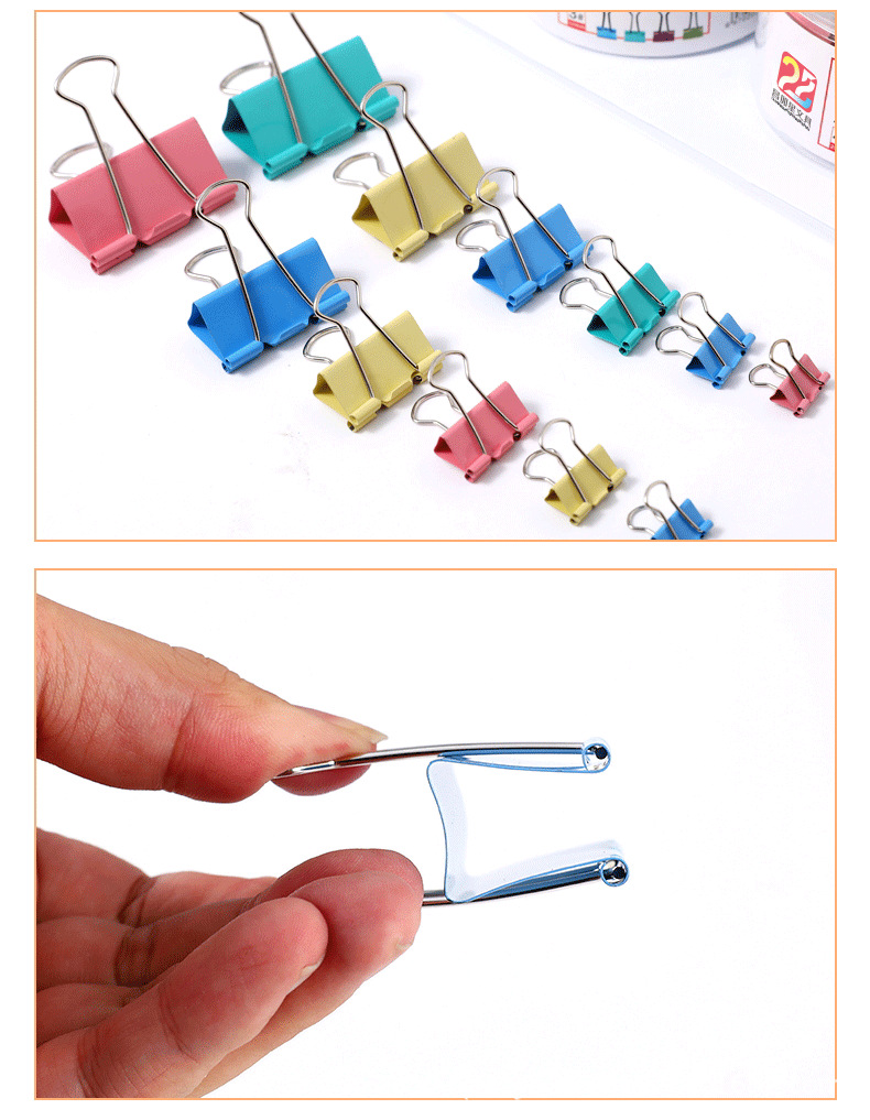 文具彩色长尾夹办公用品燕尾夹金属凤尾夹黑色票据夹批发文件夹子详情11