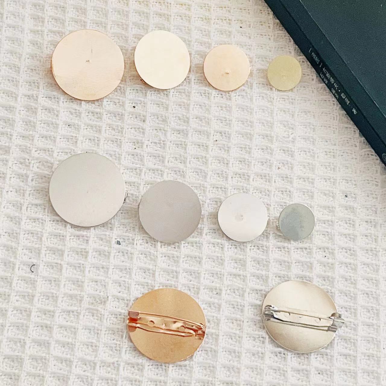 Brooch material base, flat plate, round plate, brooch, pin, badge, brooch, brooch tray, accessory, DIY accessory material pic 4
