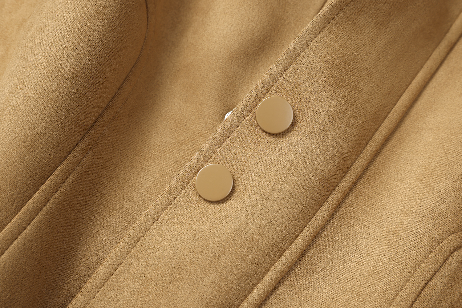 MUYU 卡其色小众设计感麂皮绒夹克女春季新款宽松翻领短外套详情7