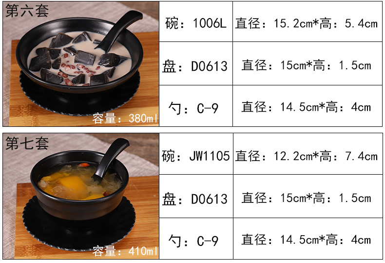 糖水碗密胺创意碟套装仿瓷烧仙草芋圆碗绵绵冰碗清补凉甜品碗商用详情6