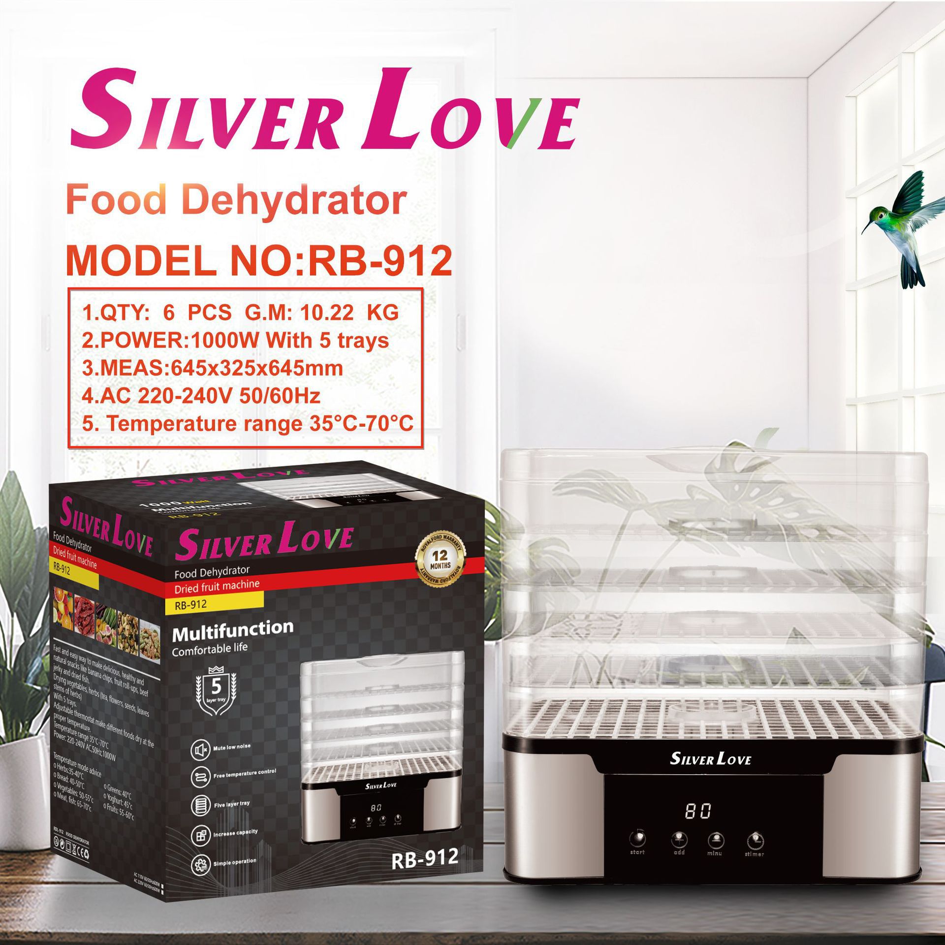 Cross-border foreign trade export drying machine, food snack, fruit, vegetable and meat air-drying machine, small household freeze dryer Z209 pic 2