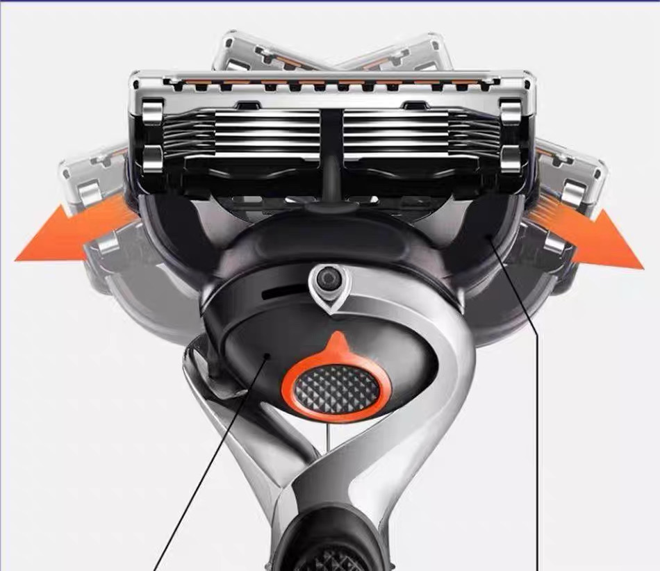 Five-layer razor, manual shaver, 5-layer blade replacement head, German craftsmanship, old-fashioned beard knife, shaving knife pic 6