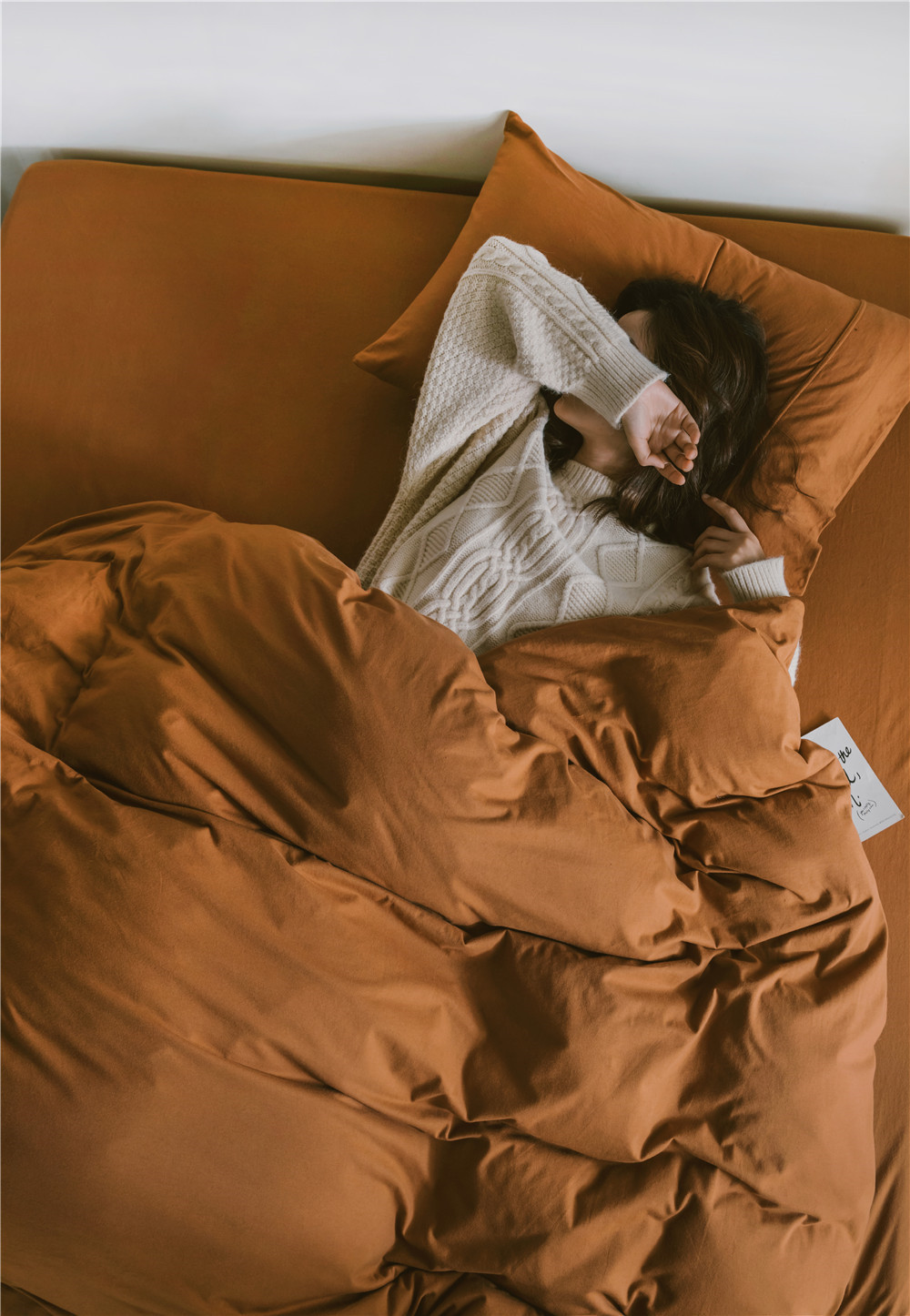 ins Japanese-style solid color all-cotton knitted cotton four-piece set, skin-friendly nude sleeping plain double-layer Indian cotton bed sheet pic 45