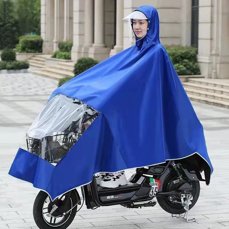 Electric bike raincoat, double enlarged and thickened raincoat, 125 motorcycle raincoat, pedal raincoat, foot cover, face protection, waterproof pic 5