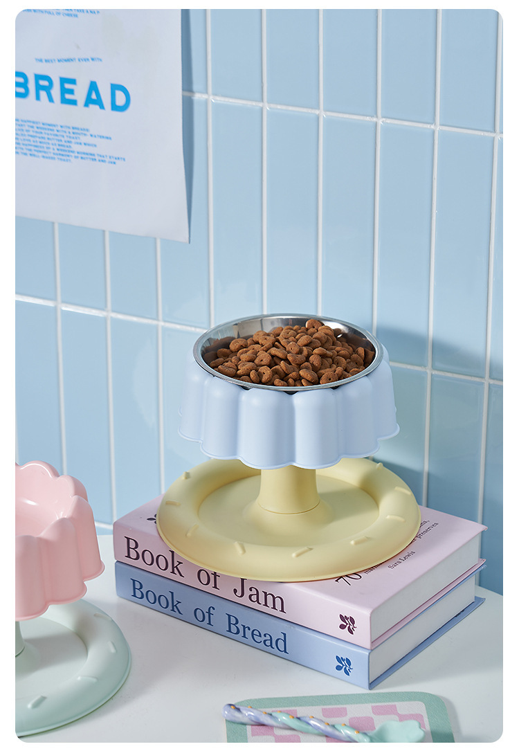 Pet stainless steel anti-knock cat food plate, high rack bowl, pet birthday bowl, dog rice bowl, detachable and easy to clean pic 8