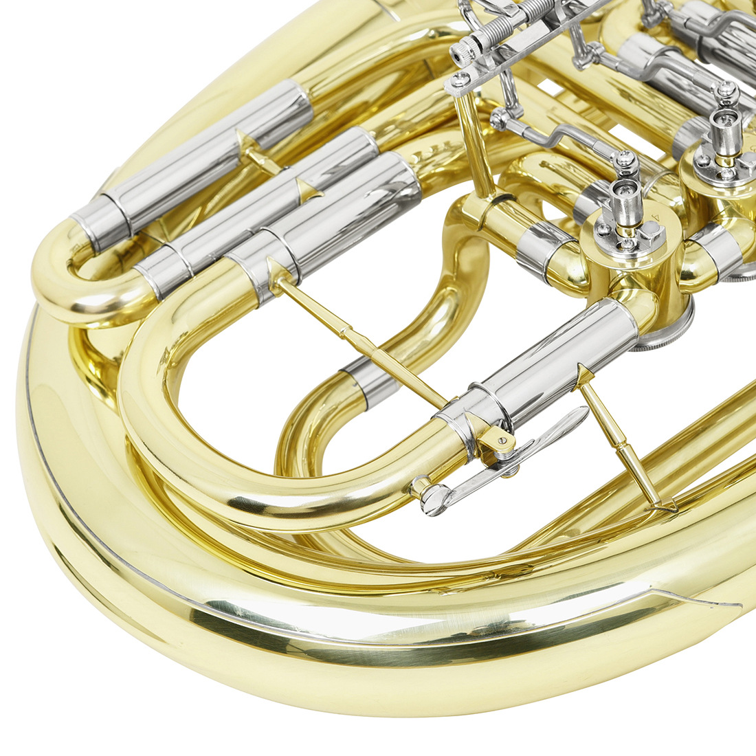 Wholesale of SLADE phosphor bronze four-key flat keyboard bass horn, school band horn, brass instruments, 4-key flat keyboard horn, large holding horn pic 17