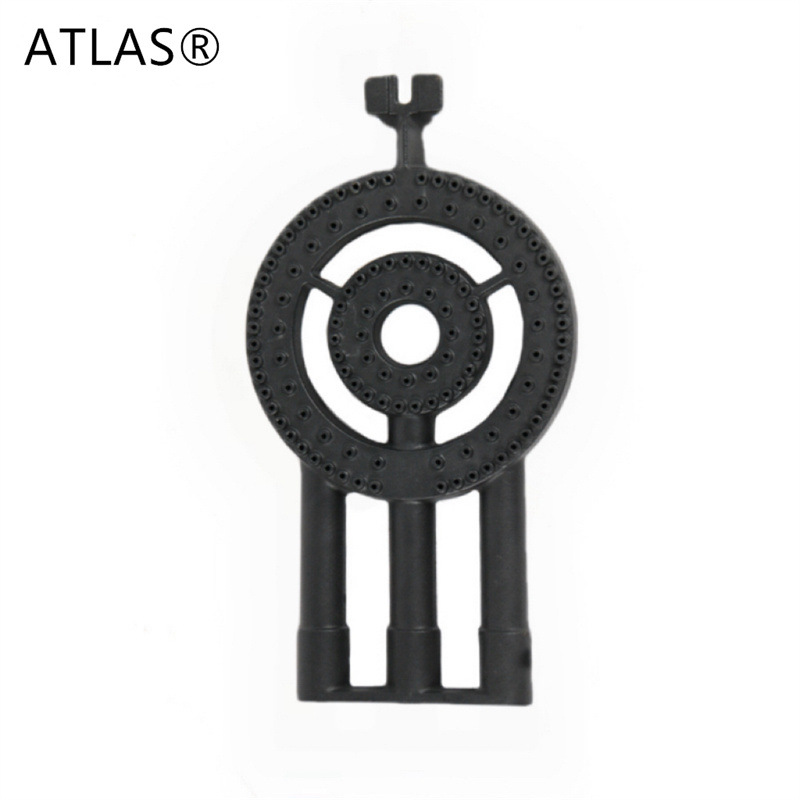 Cast iron double-ring fierce burner, commercial gas stove, outdoor portable three-tube stove pic 2