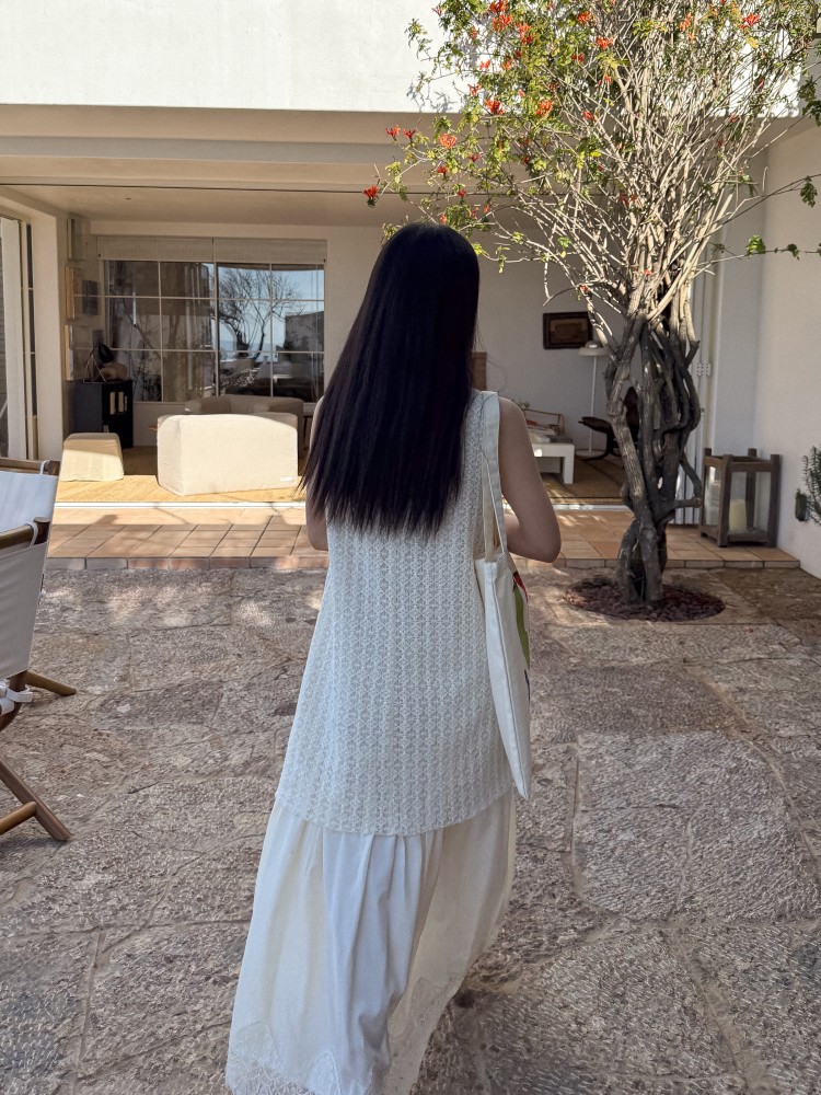春上新 DIGM名媛千金重工钉珠镂空拼接背心裙长裙连衣裙女27122详情20