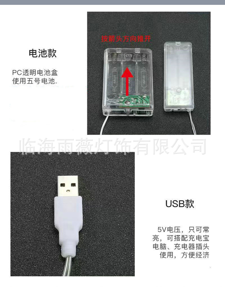 跨境专供圣诞节装饰灯串亚马逊LED灯圣诞老人雪人房间装扮小彩灯详情14