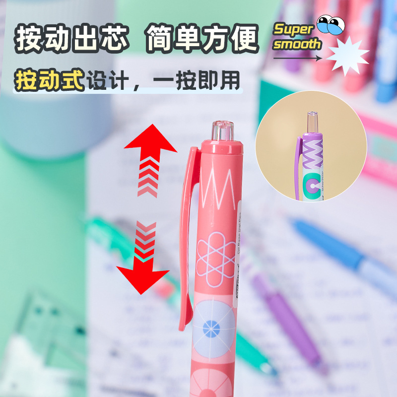 Tianfeng 7765 geometric drawing oil Pen wholesale Smooth writing oil pen MINI Head Oil pen pic 9