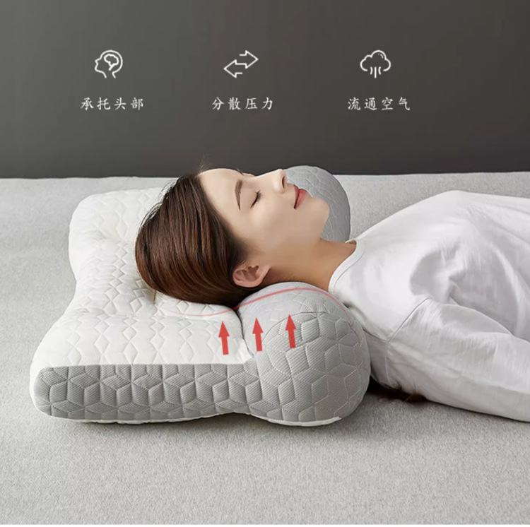 Factory direct sales of anti-bow latex drawstring neck pillows, rectangular household pillows, sleep pure cotton pillow cores, pair of pillow cores pic 13