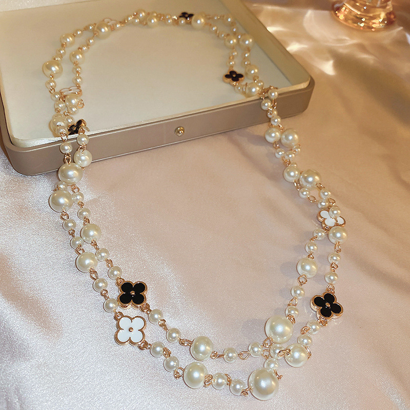 Irregular long pearl necklace, French light luxury style, sweater chain, niche simple and high-end necklace wholesale for women pic 54
