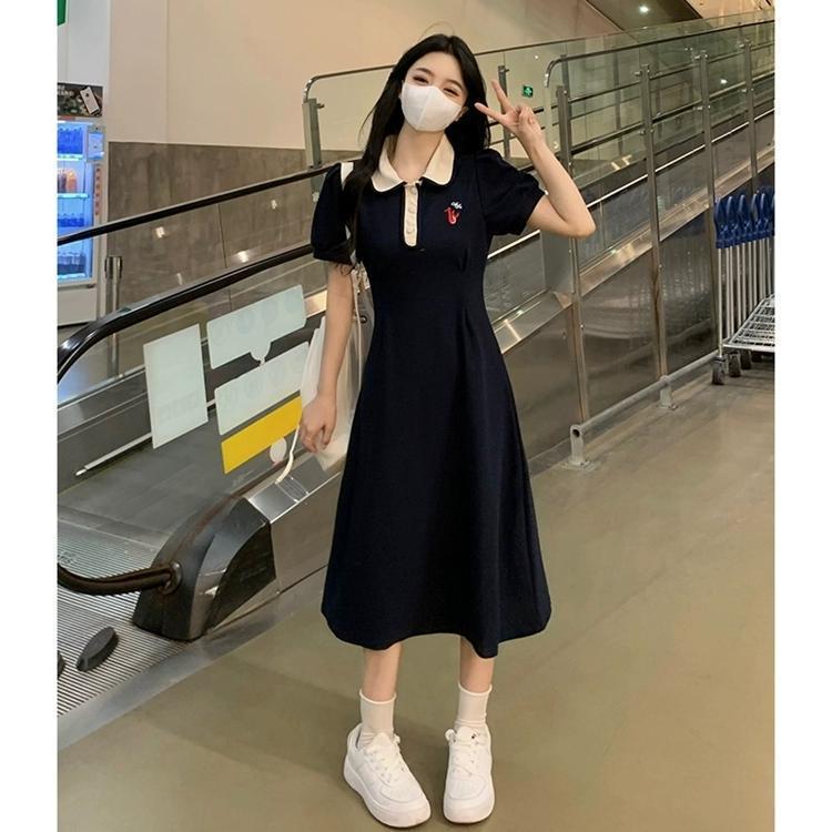 法式超火气质学院风连衣裙子女大码显瘦新款漂亮小个子长裙夏详情6