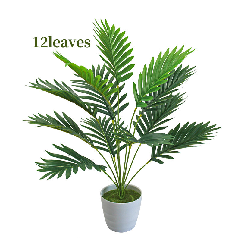 Cross-border artificial green plants, Chrysalidocarpus lutescens, palm leaf potted plants, indoor and outdoor home decoration, iron leaf artificial tree bonsai pic 19