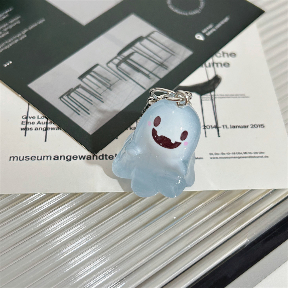 Creative and cute glow-in-the-dark little ghost keychains, funny three-dimensional Halloween dolls, schoolbags, pendants, and ins accessories pic 13