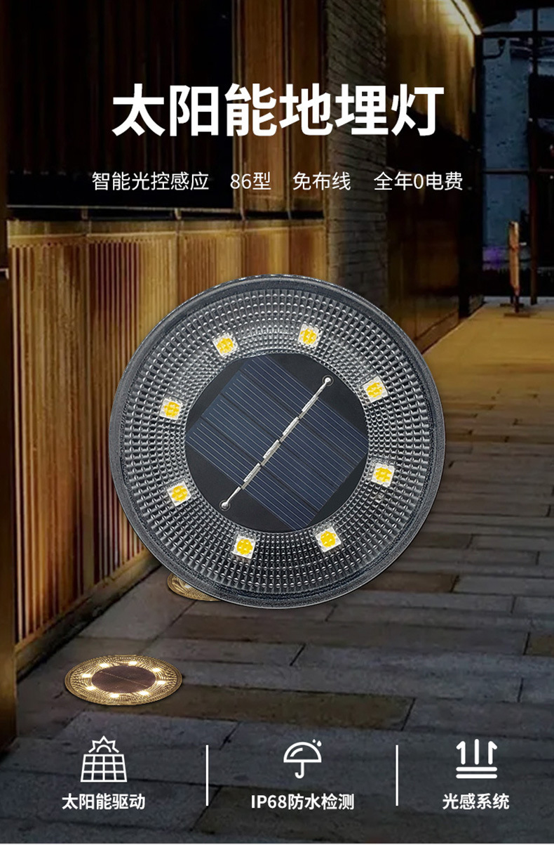 Solar lamps, outdoor waterproof steps, garden and lawn lamps, solar buried lamps, solar courtyard lamps pic 1