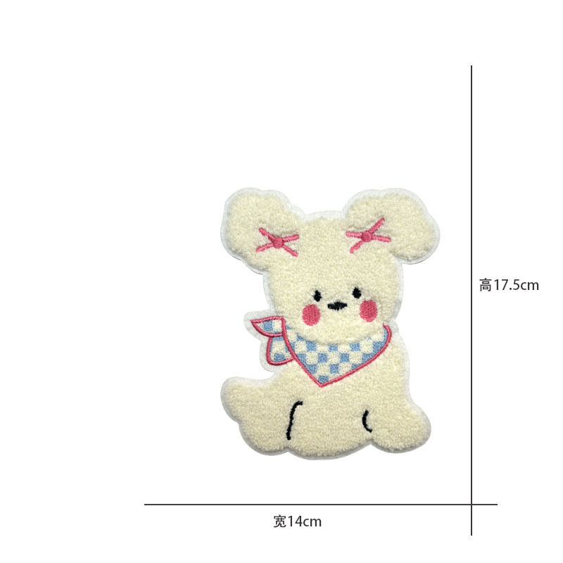 卡通图案时尚毛巾绣猫咪小狗恐龙小鹿布贴儿童衣服辅料补丁绣花贴详情5