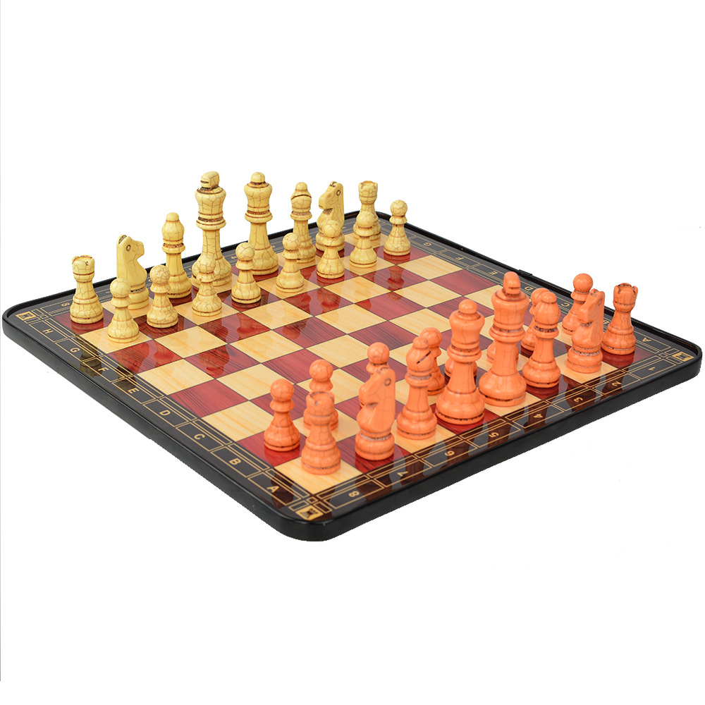 彩色石头棋子搭配高光亮面漆艺棋盘桌游国际象棋游戏玩具棋33CM详情9