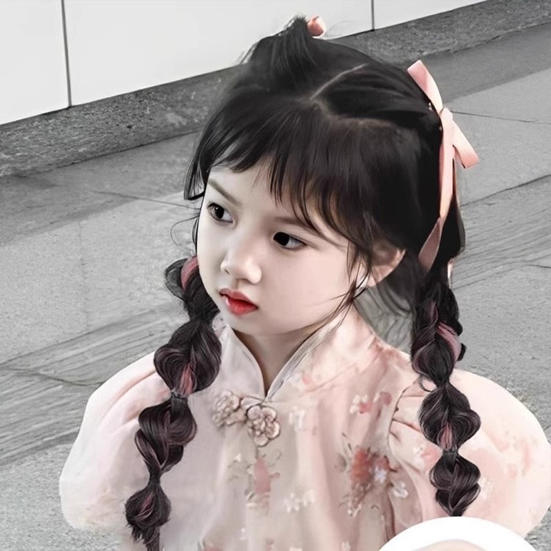 Sweet and cool highlight dyed bubble braids for girls, braids, boxing braids, street dance performance hair accessories pic 2