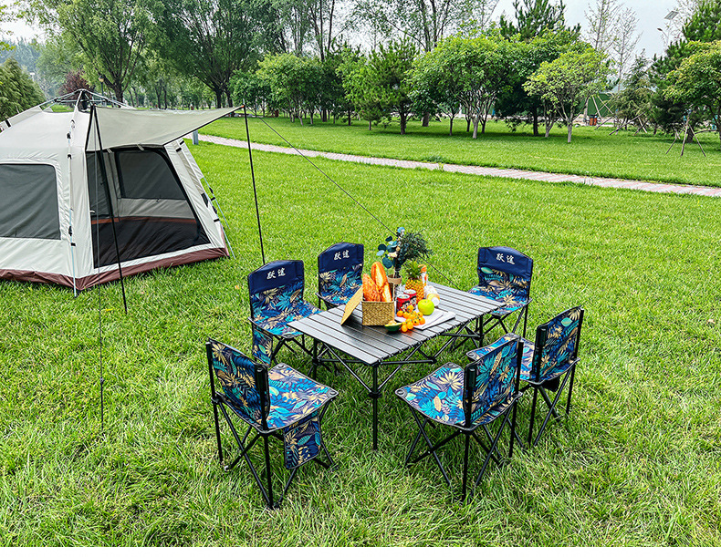 Z便携式蛋卷桌户外折叠桌椅野餐露营装备收纳桌餐桌铝合金烧烤桌详情35