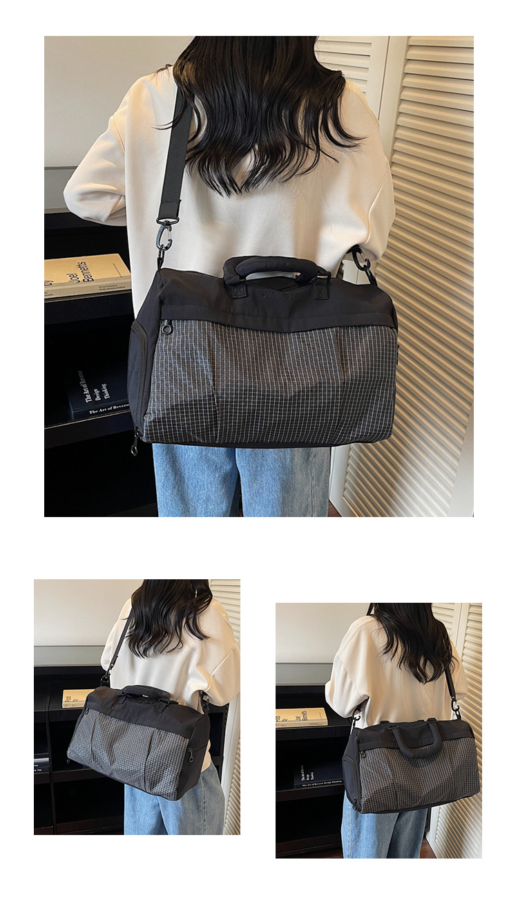 短途旅行包女轻便多功能斜挎运动健身包手提出差大容量收纳行李袋详情23