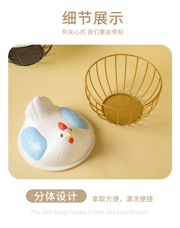 厨房鸡蛋篮收纳筐蔬菜铁艺储存储物水果篮菜篮金属跨境橱柜衣柜详情10