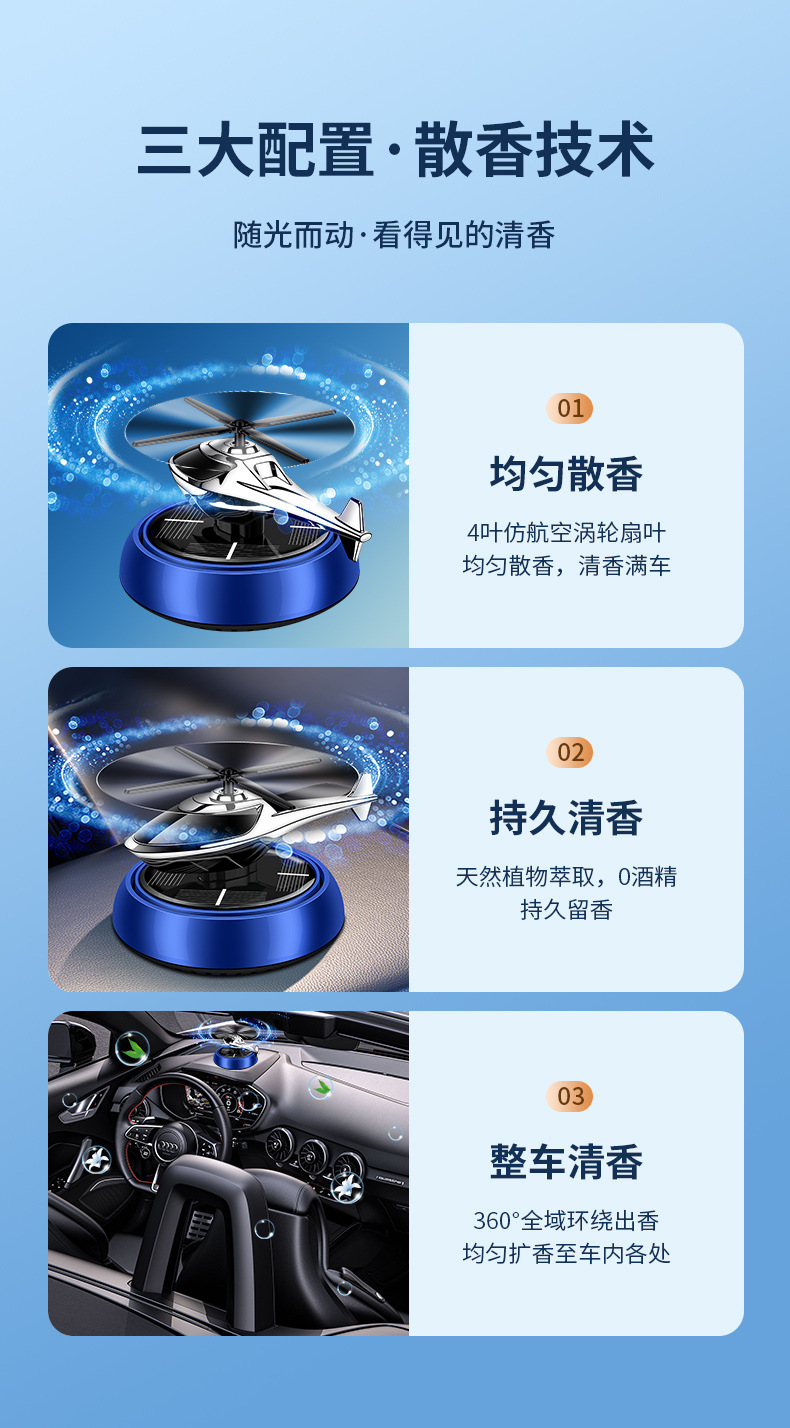 Solar-powered car perfume, car aroma diffuser, airplane interior fragrance, decorative items, ornaments, long-lasting light fragrance for both men and women pic 5
