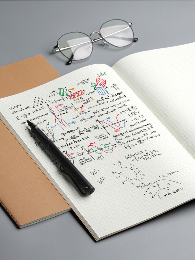 b5 notebook, white cover, simple student notebook, kraft paper, sewing line notebook, notepad, exercise book, blank horizontal line grid pic 16
