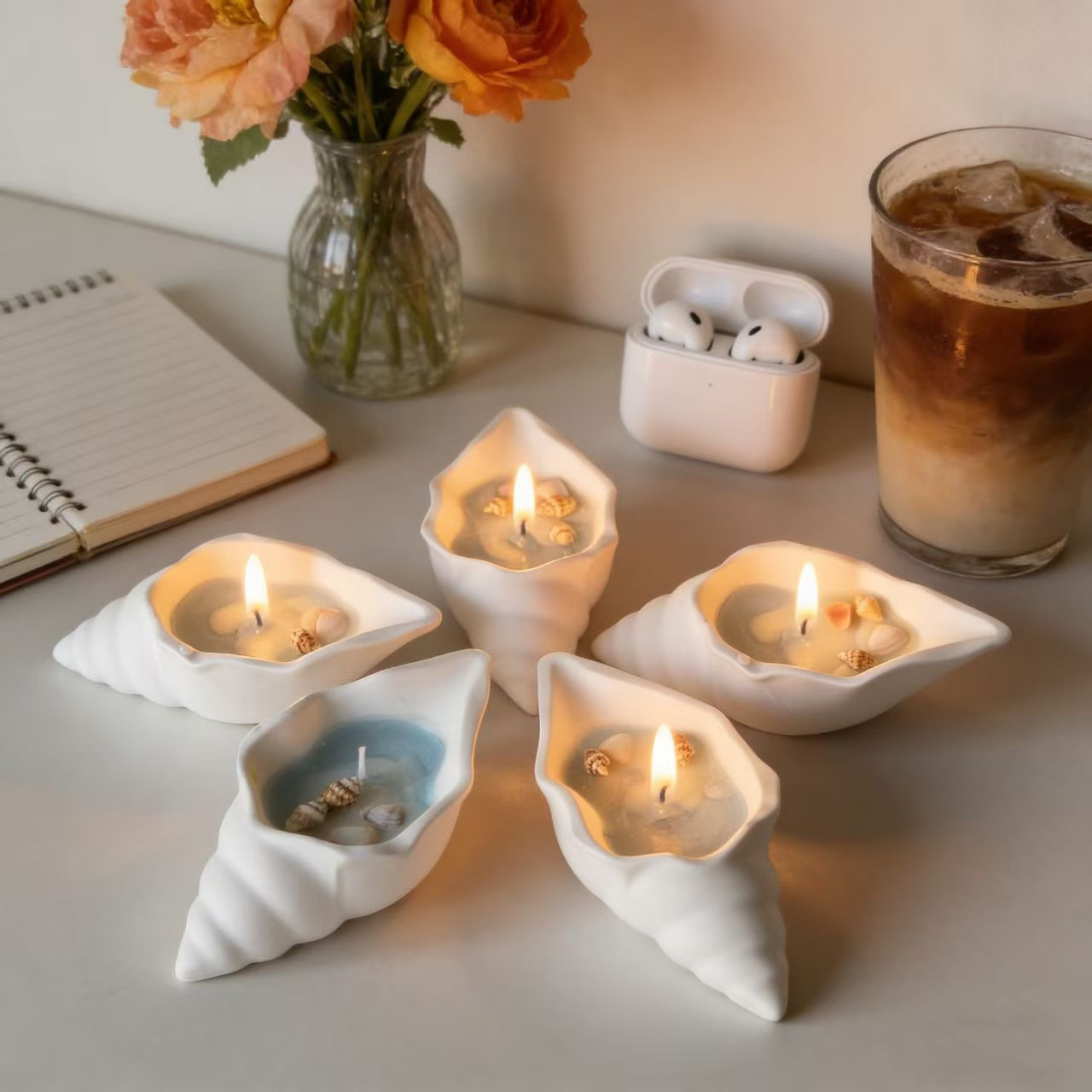 植物蜡海螺香薰蜡烛摆件 星辰大海海螺香薰蜡烛婚礼伴手礼装饰详情13