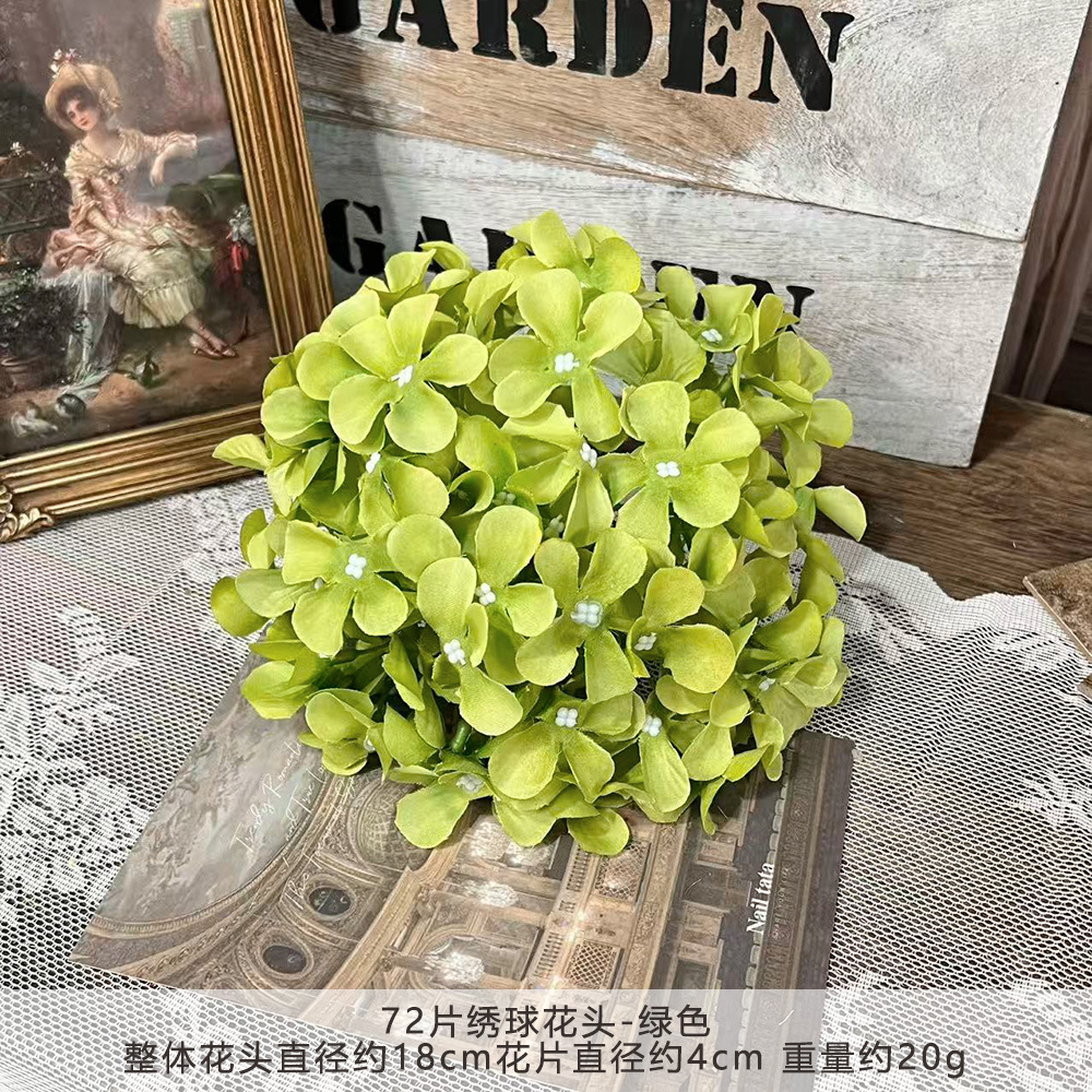 72片绣球花头仿真花朵批发花头花墙插花手工花环头饰发饰配件假花详情12