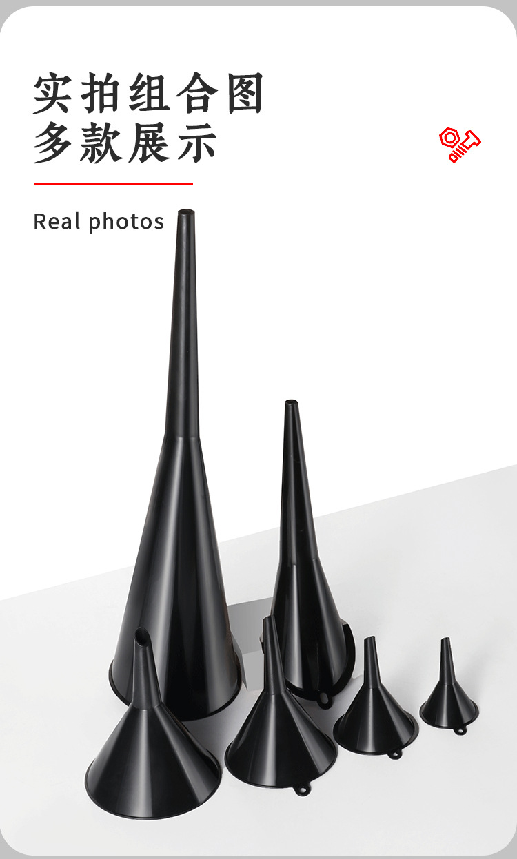 Factory direct sales of multi-specification plastic multi-functional funnel kits for rapid filling of water and oil collection machinery pic 10